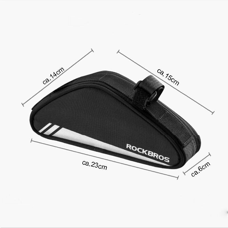 ROCKBROS 0.7L Bicycle Frame Bag - Reflective, Tool-free Install