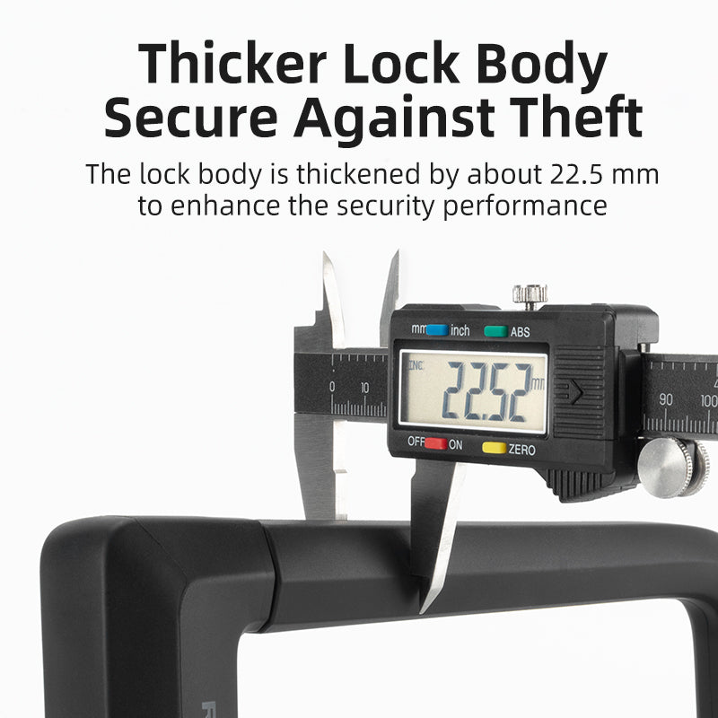 ROCKBROS Motorcycle Bicycle U-Lock Anti-Theft Thickened MTB Bike Lock Alloy Steel 3 Keys