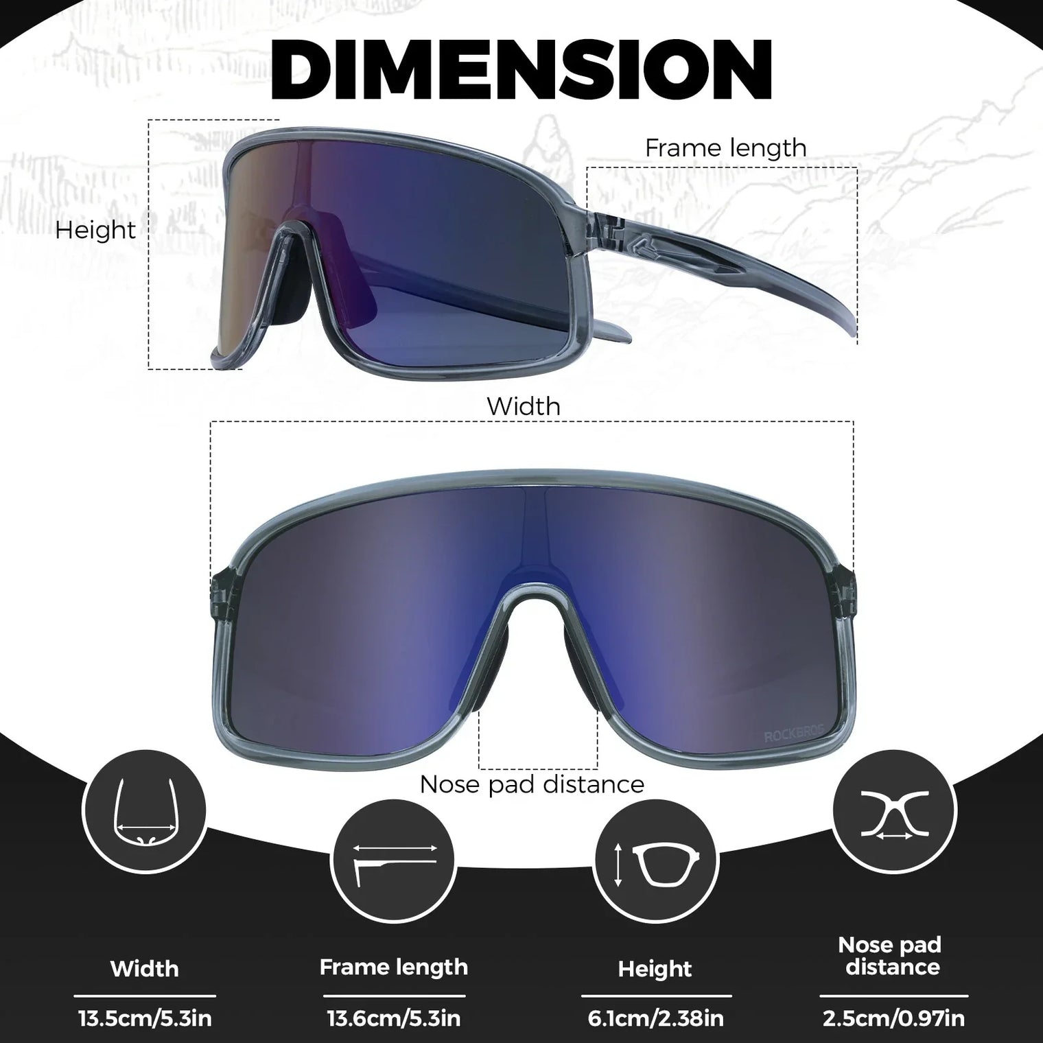 ROCKBROS Cycling Sunglasses Photochromic Polarized Sports Glasses UV400 Unisex