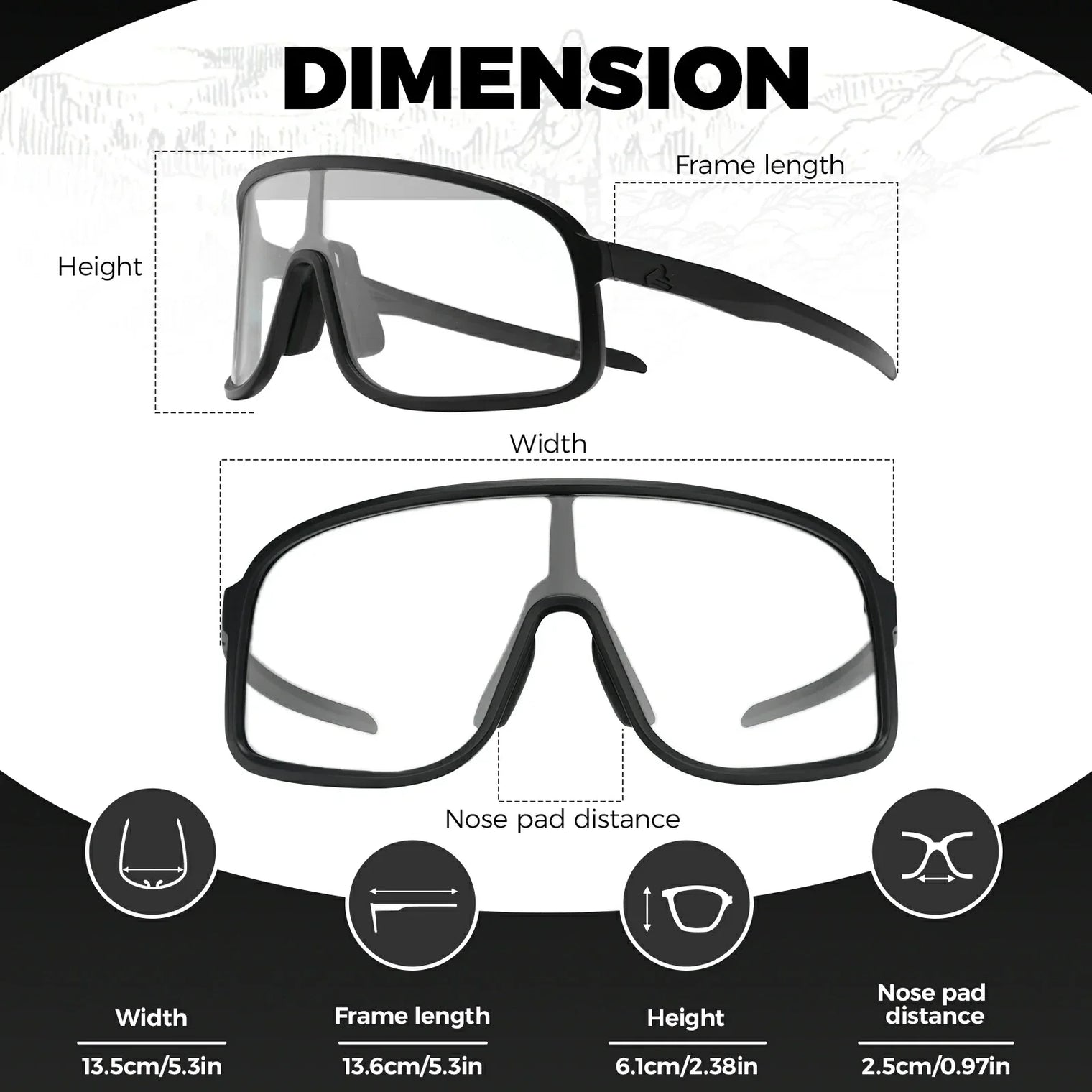 ROCKBROS Cycling Sunglasses Photochromic Polarized Sports Glasses UV400 Unisex