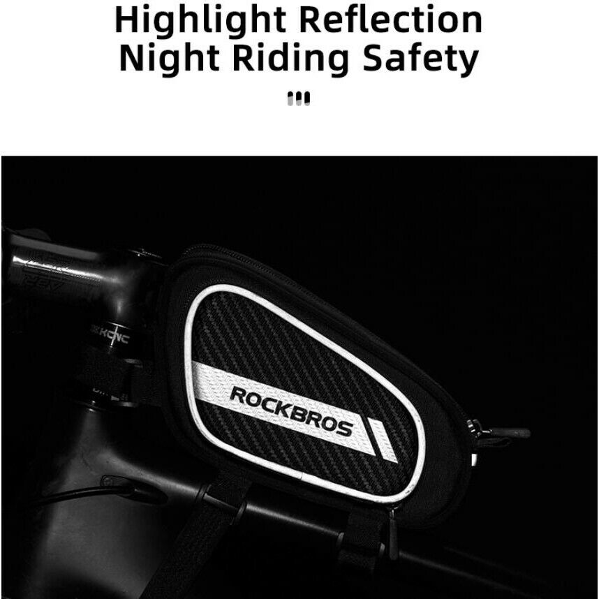 ROCKBROS Cycling Bike Top Front Tube Bag Waterproof Big Capacity Cycling Frame Bag Black