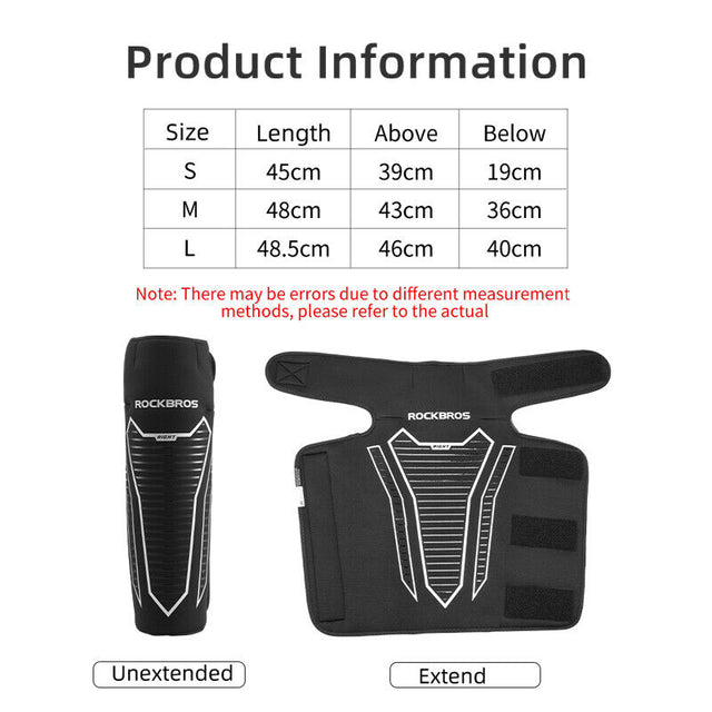 ROCKBROS Warm Knee Pads Winter Leg Covers Fleece Thermal Windproof Reflective