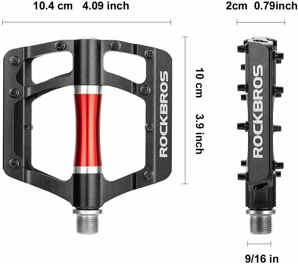 ROCKBROS Super Lightweight Bike Pedals in Black or Red (Pair)