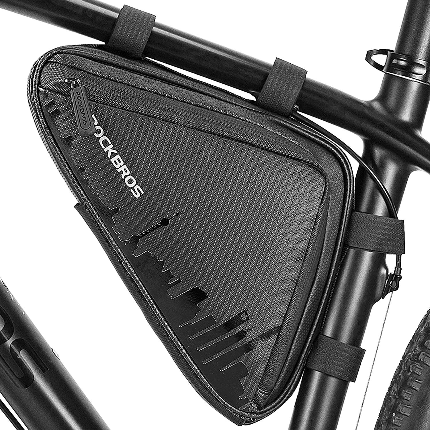ROCKBROS Bike Triangle Frame Bag Bike Storage Triangle Bag Two Side Pockets 1.5L