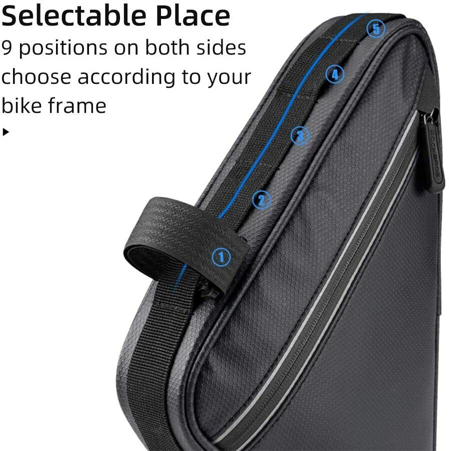 ROCKBROS Bike Triangle Frame Bag Bike Storage Triangle Bag Two Side Pockets 1.5L