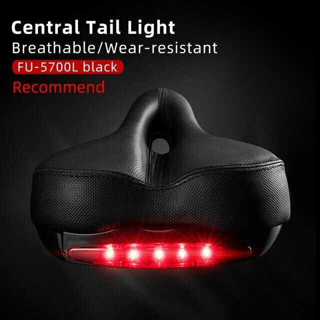 ROCKBROS Bicycle Saddle Seat Cushion with Taillight Breathable Softlou