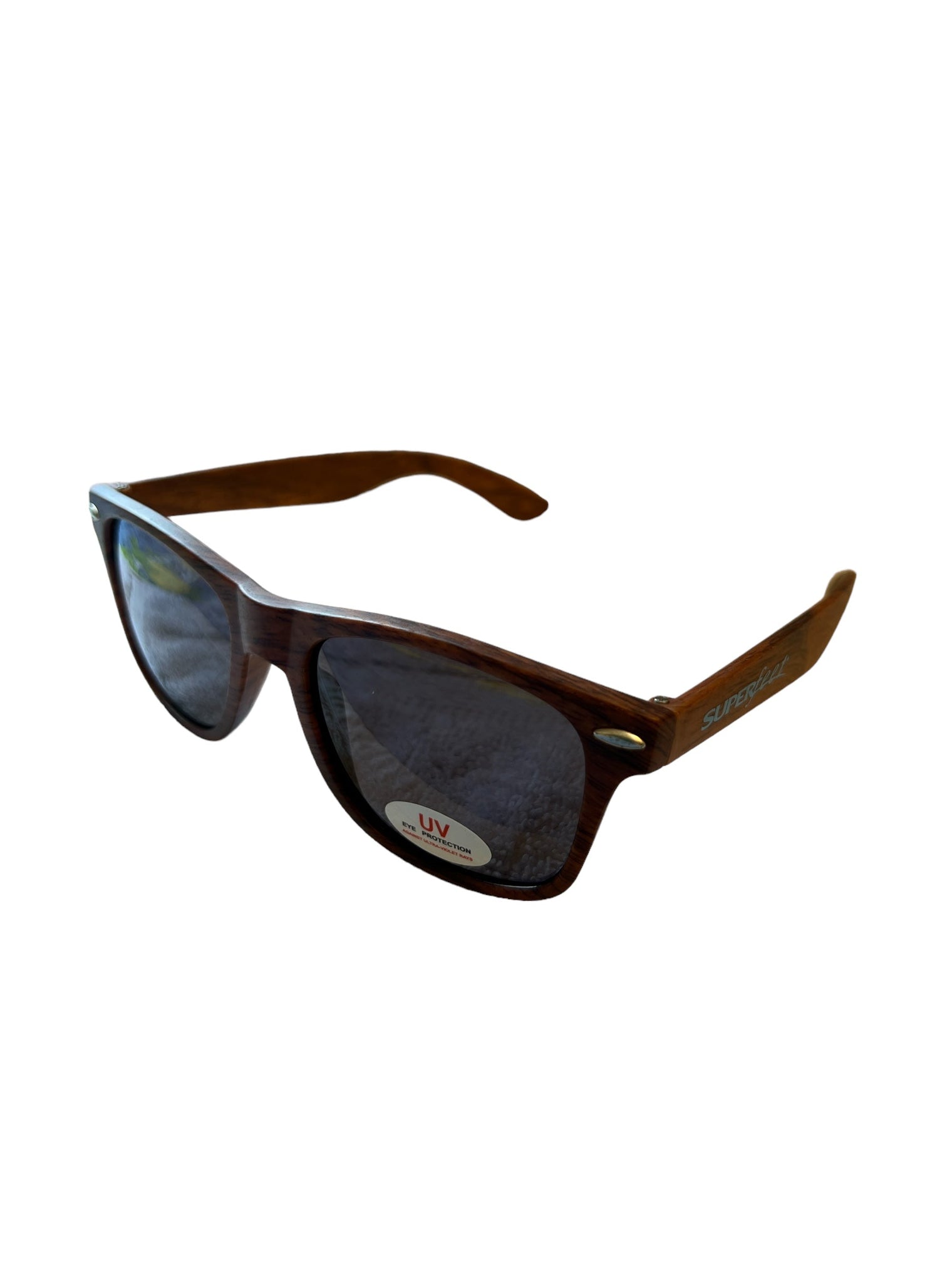 SuperFeet Aviator Sport Sunglasses (Faux Wood Frame)