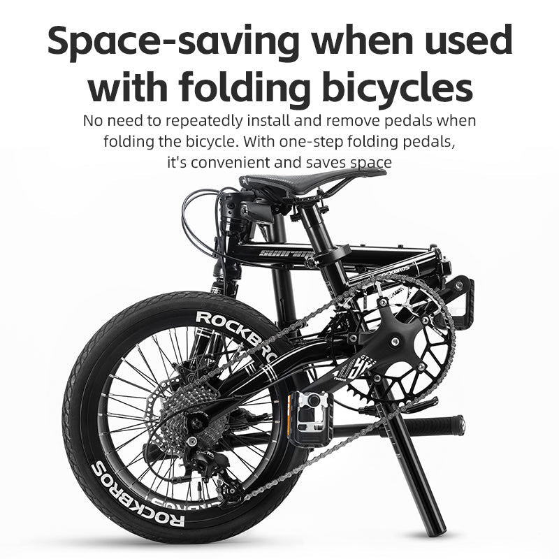 Foldable Bicycle Pedals MTB Bike Cycling Flat Platform Pedals Reflective Aluminium 9/16''