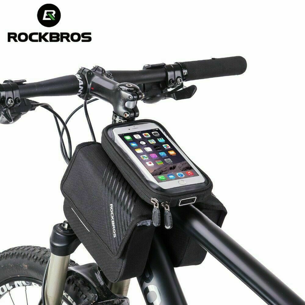ROCKBROS 6.0" Bike Phone Holder Bag - Durable, Touchscreen, Large Capacity