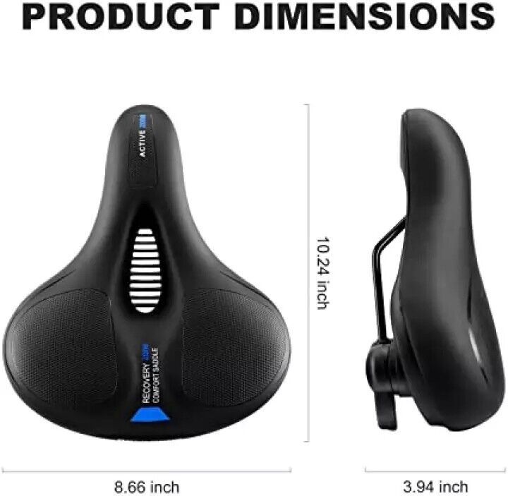 ROCKBROS Bicycle Saddle Shockproof Leather Cushion Reflective Cycling Bike Seat With Handle