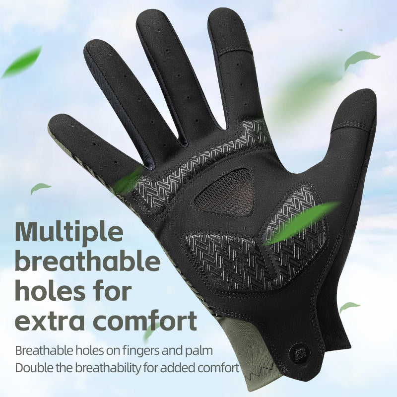 ROCKBROS MTB Gloves - Touch Screen, Anti-Slip Full Finger Cycling Gloves