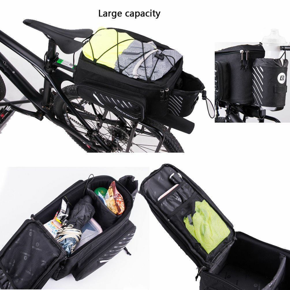 Pro Bicycle Rear Rack Bag with Extra Pockets