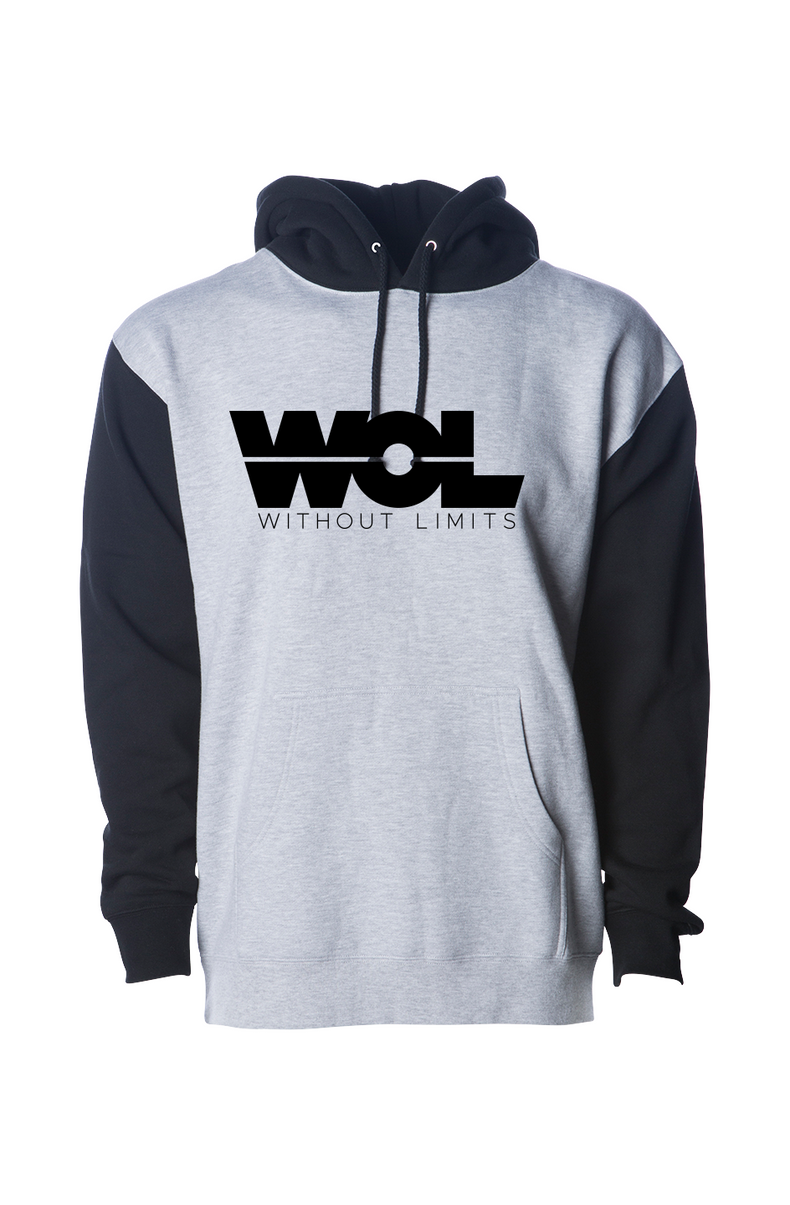 Grey Heather Black Heavyweight Hoodie
