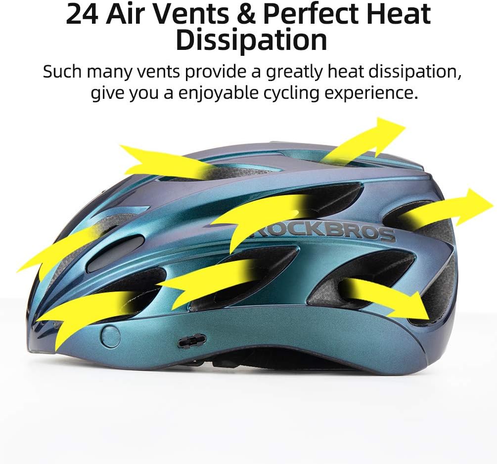ROCKBROS Lightweight Cycling Helmet with Removable Goggles Sun Visor