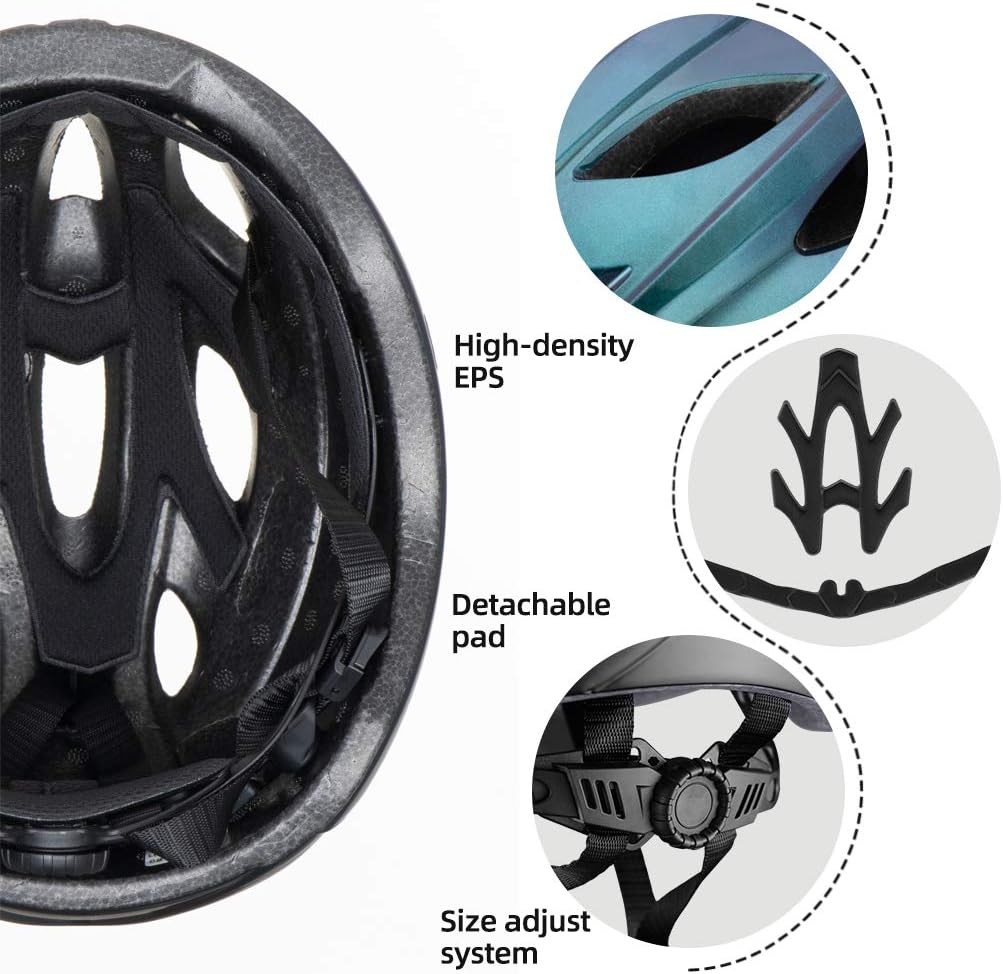 ROCKBROS Lightweight Cycling Helmet with Removable Goggles Sun Visor