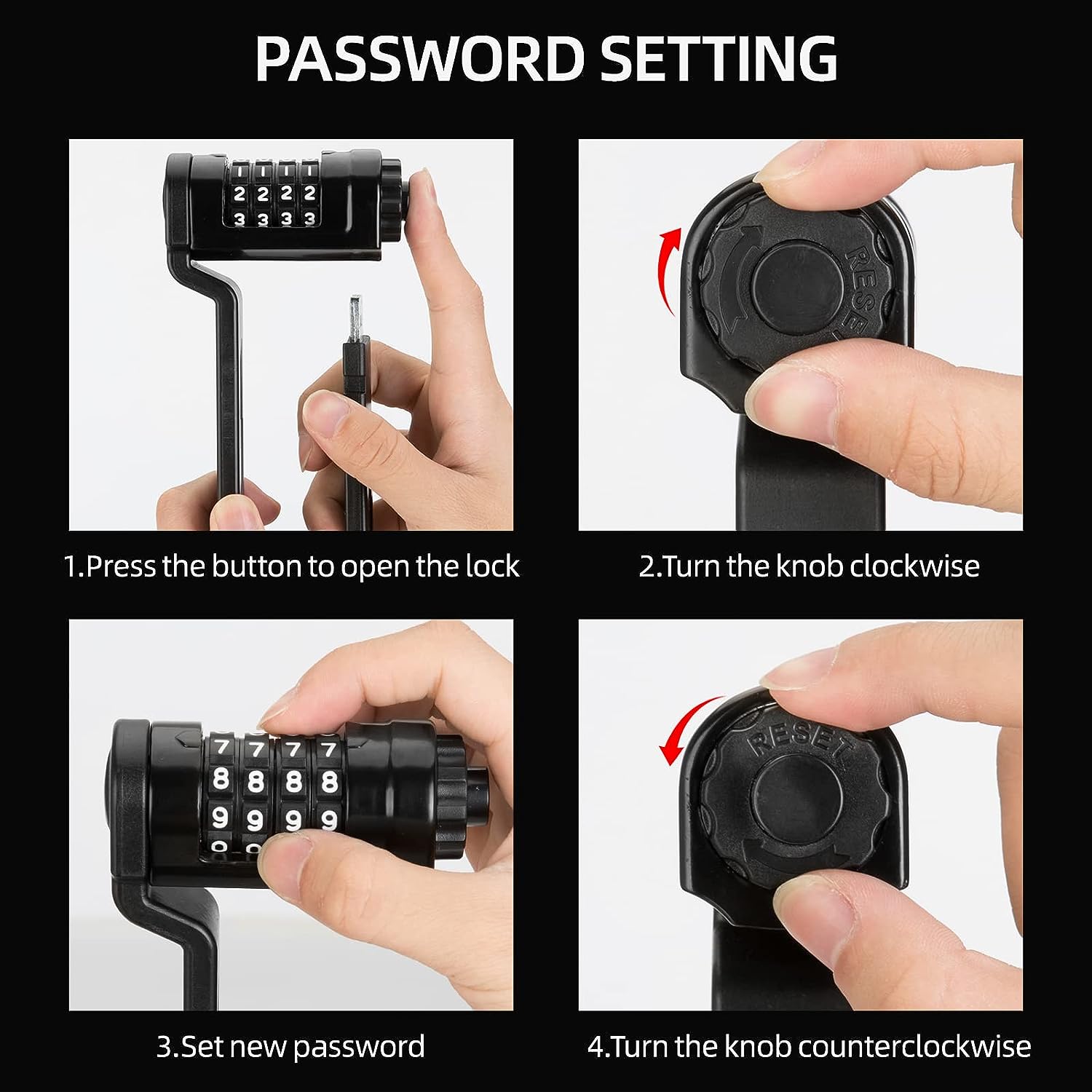 ROCKBROS Folding Bike Lock Heavy Duty Anti Theft with Mounting Bracket