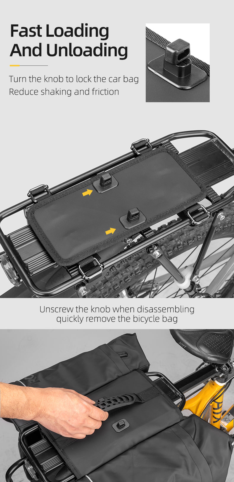 Super 30-Litre Bicycle Saddlebags in Black