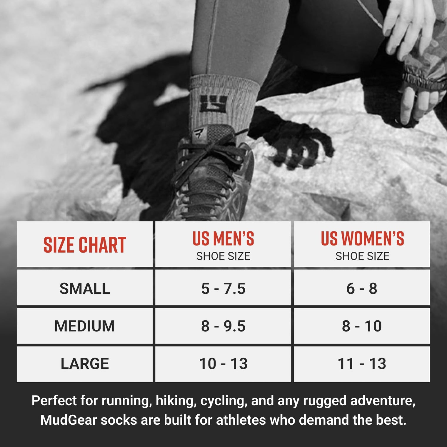 Performance Hiking/Trekking Sock - Gray/Black (2 Pair Pack)