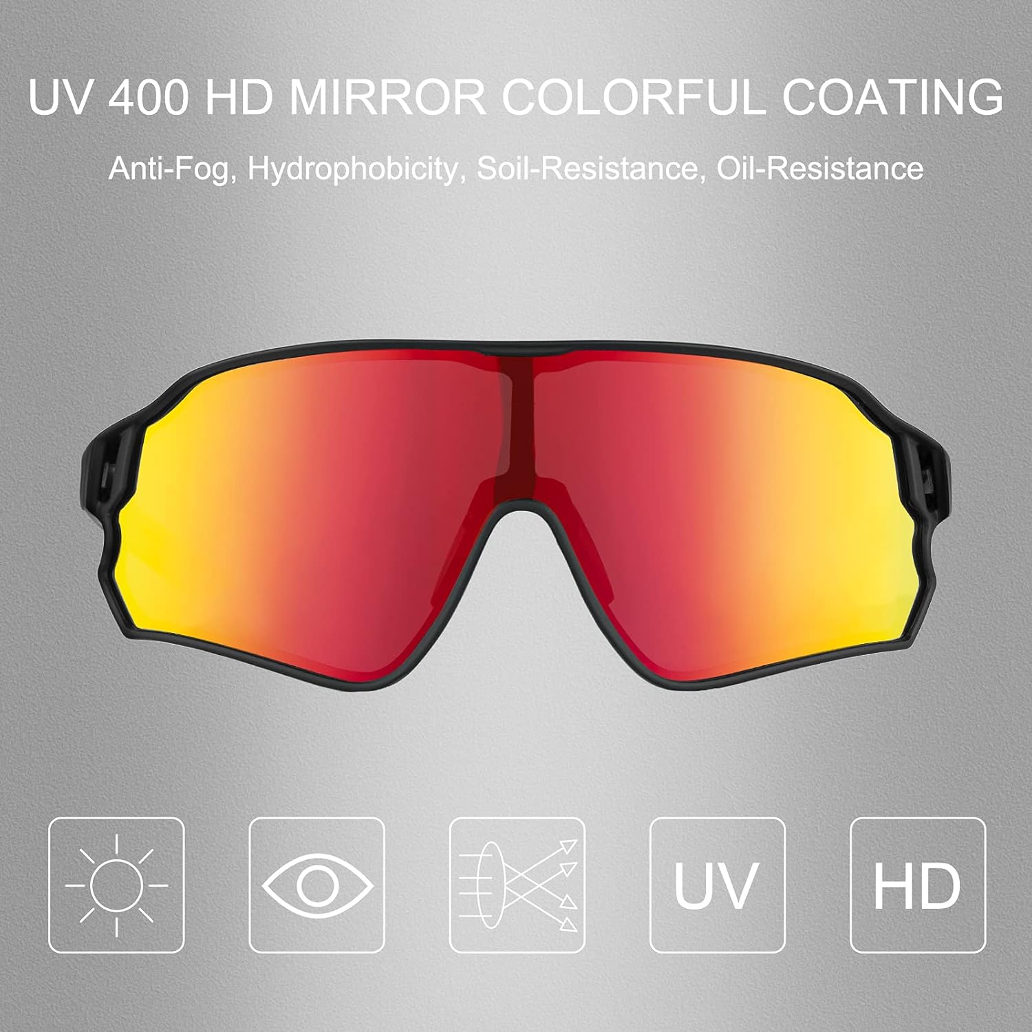 ROCKBROS Polarised Full Lens Sunglasses Cycling Bicycle Glasses Outdoor Sports Eyewear UV400