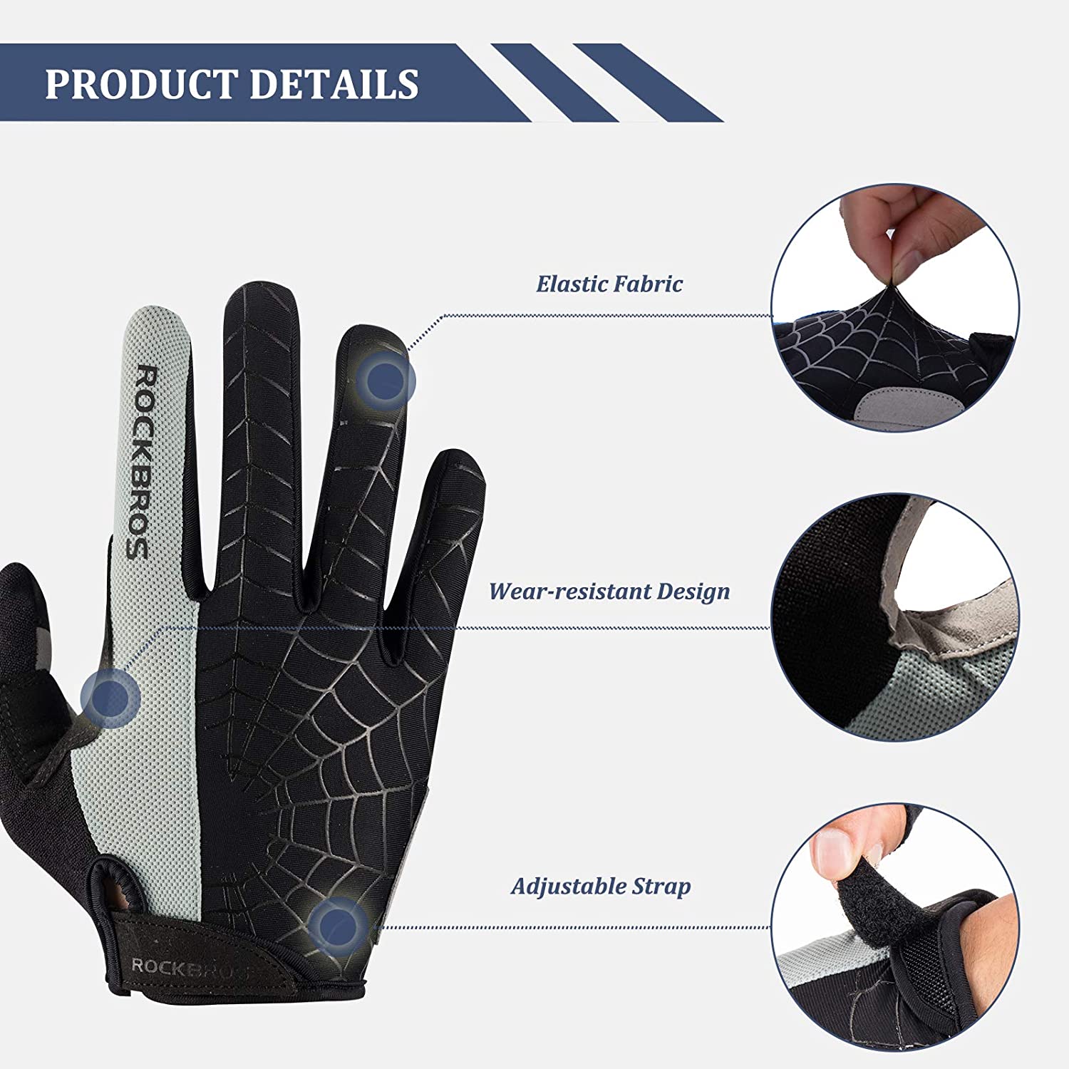 Full Finger Cycling Gloves Touchscreen Gloves Full Finger Sports Gloves Running Gloves