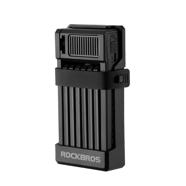 ROCKBROS MTB Road Bike Lock Key Folding Lock E-Bike Motorcycle Steel Lock Portable Antirust Anti-theft