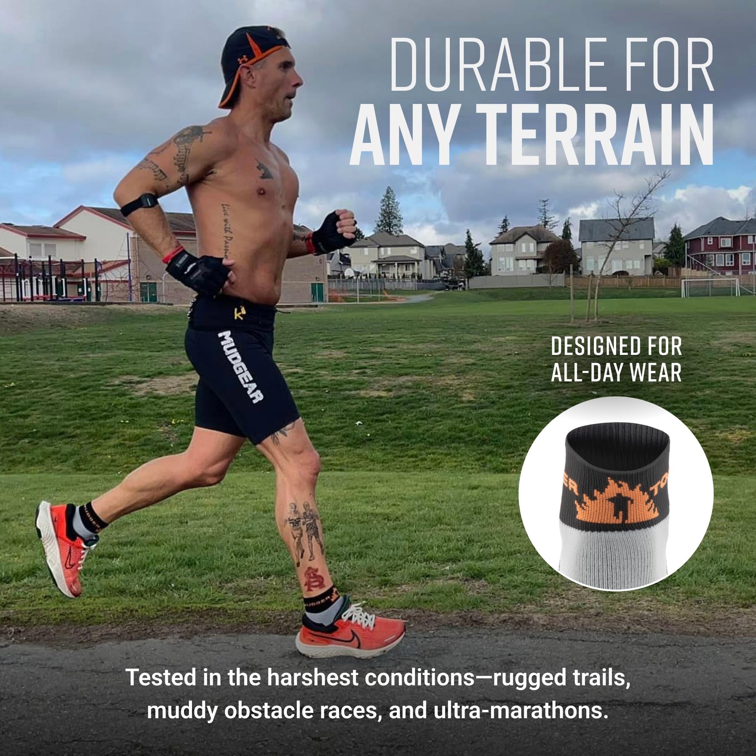 Tough Mudder by MudGear Quarter (1/4) Crew Sock