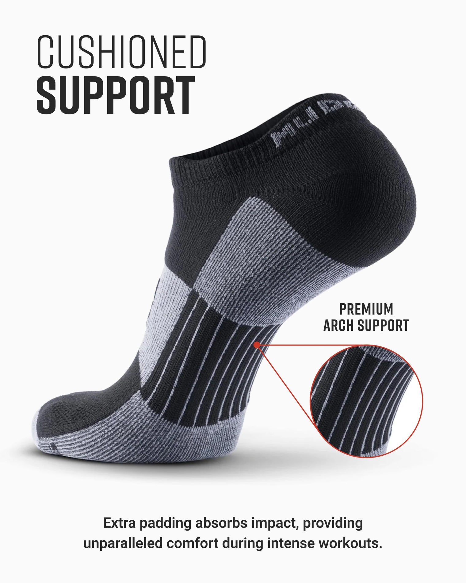 No-Show Running Socks - Black/Gray (2 Pair Pack)