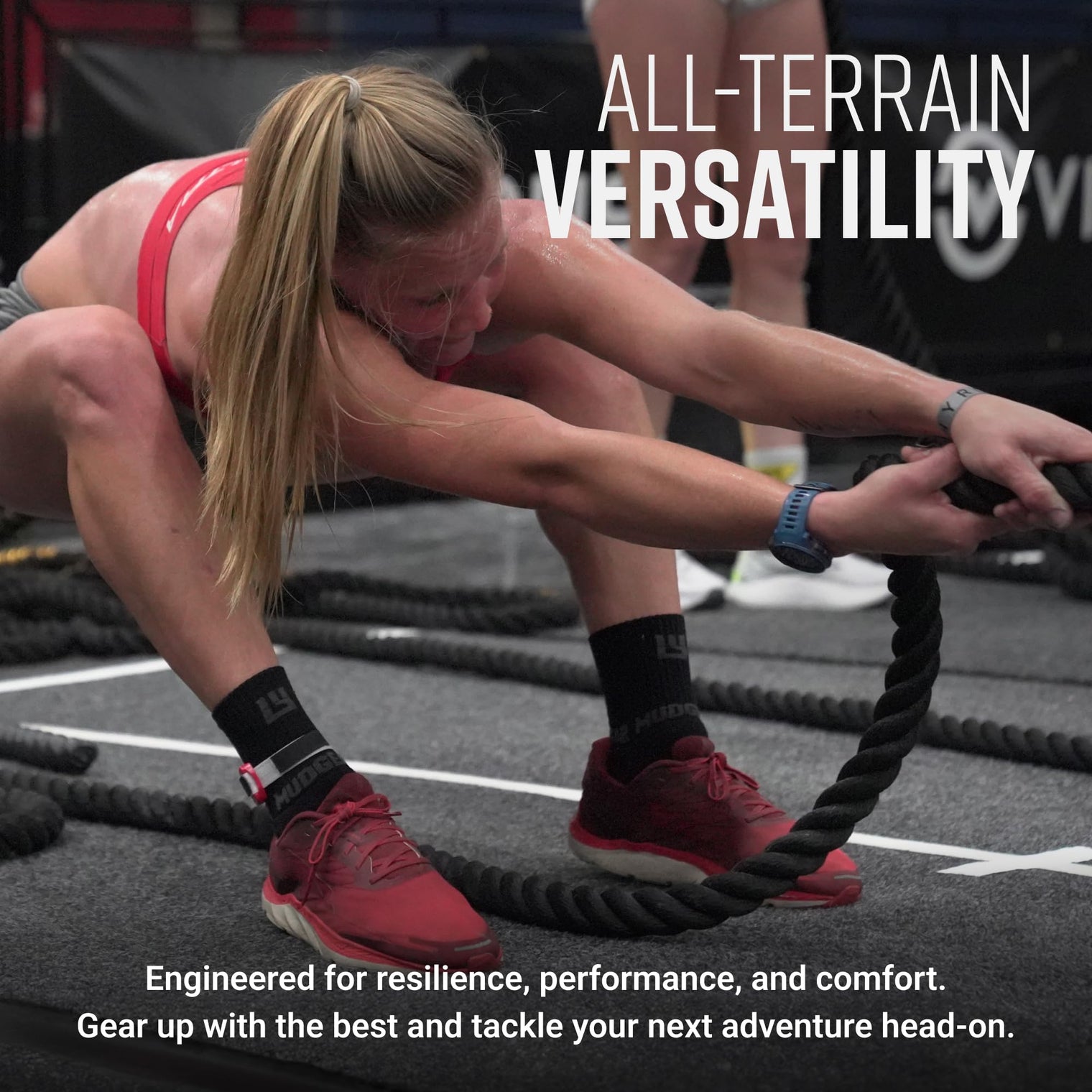 5" Crew Height Trail Running Sock (Black/Gray)