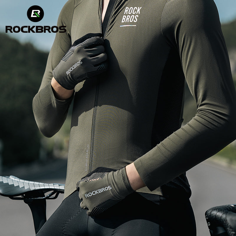 ROCKBROS MTB Gloves - Touch Screen, Anti-Slip Full Finger Cycling Gloves