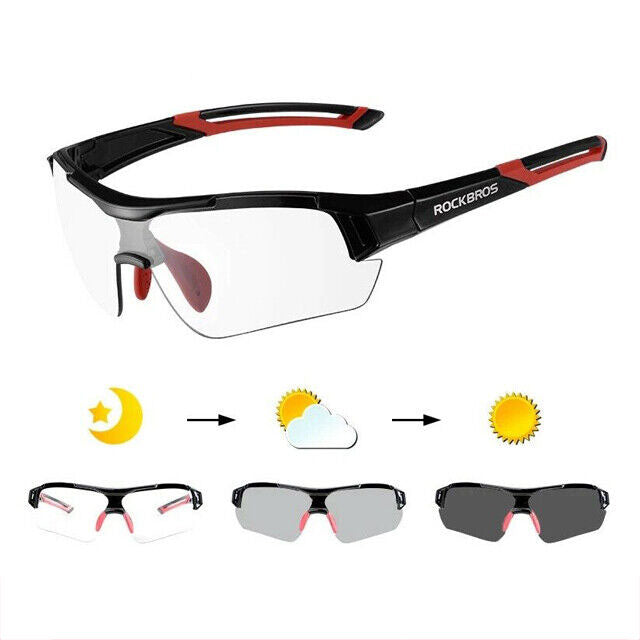 ROCKBROS Cycling Photochromic Glasses Sport Sunglassess Bike Glasses Driving Fishing UV400 Men Women