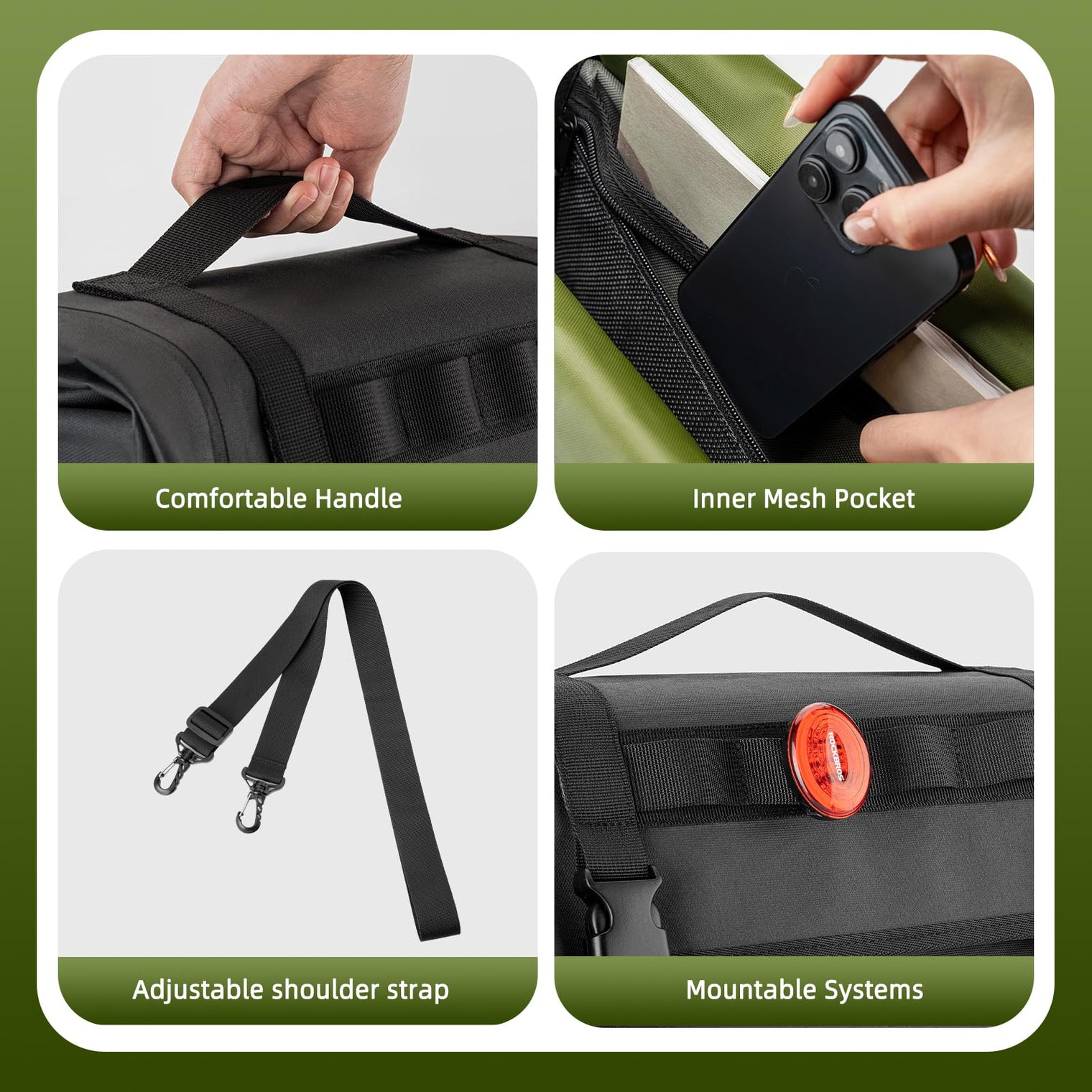 ROCKBROS Bike Panniers 15L Waterproof Bike Rack Bag for Cycling Commuting