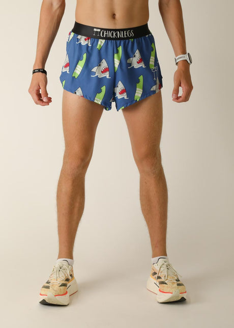 Men's Blue Sharks 2" Half Split Shorts (XS, S, M, L, XL)