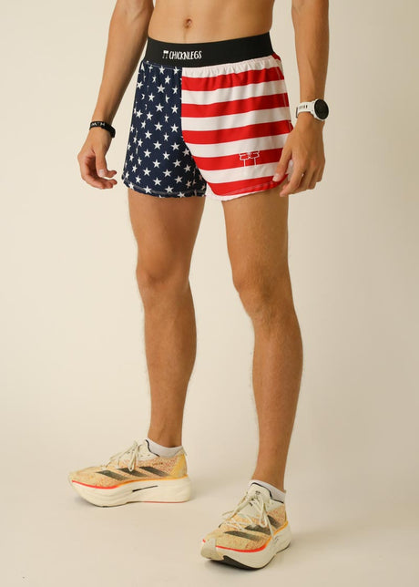 Men's USA 4" Half Split Shorts XS S M L XL