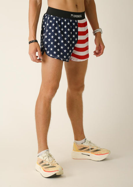 Men's USA 4" Half Split Shorts XS S M L XL