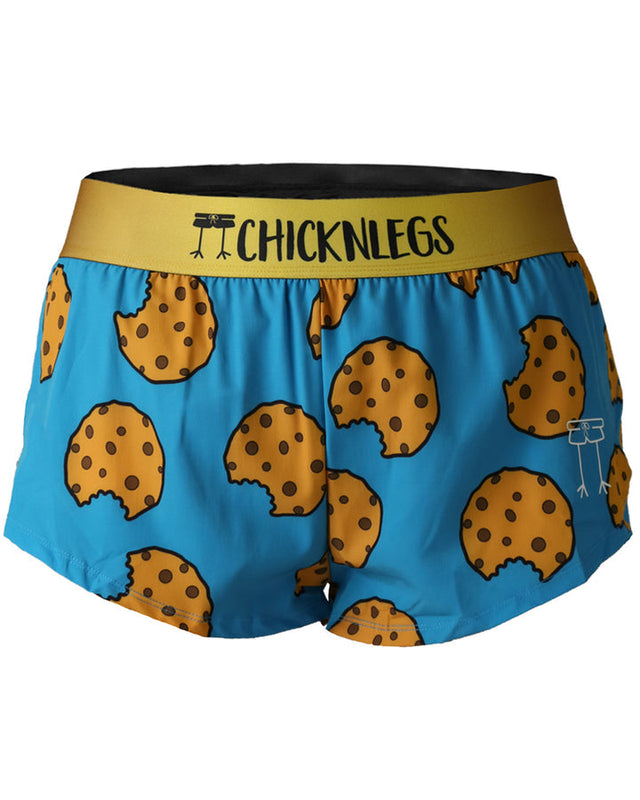 Women's Chocolate Chip Cookies 1.5" Split Shorts (Blue) XXS-XL