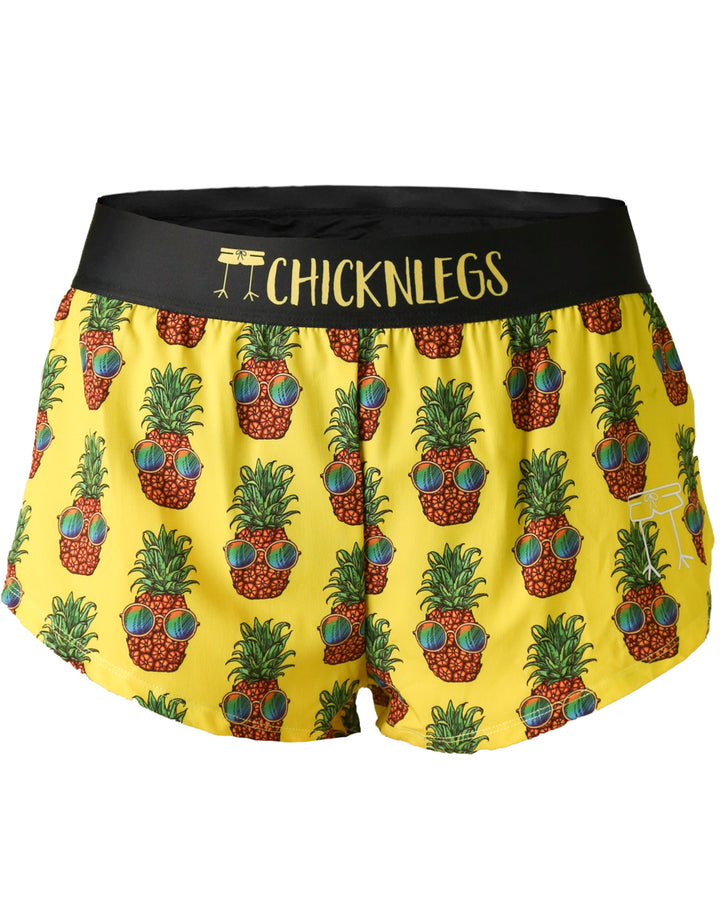 Women's Pineapple Express 1.5" Split Shorts (Yellow) XXS, XS, S, M, L, XL