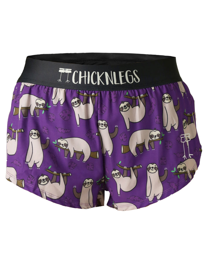 Women's Sloths 1.5" Split Shorts (Purple)