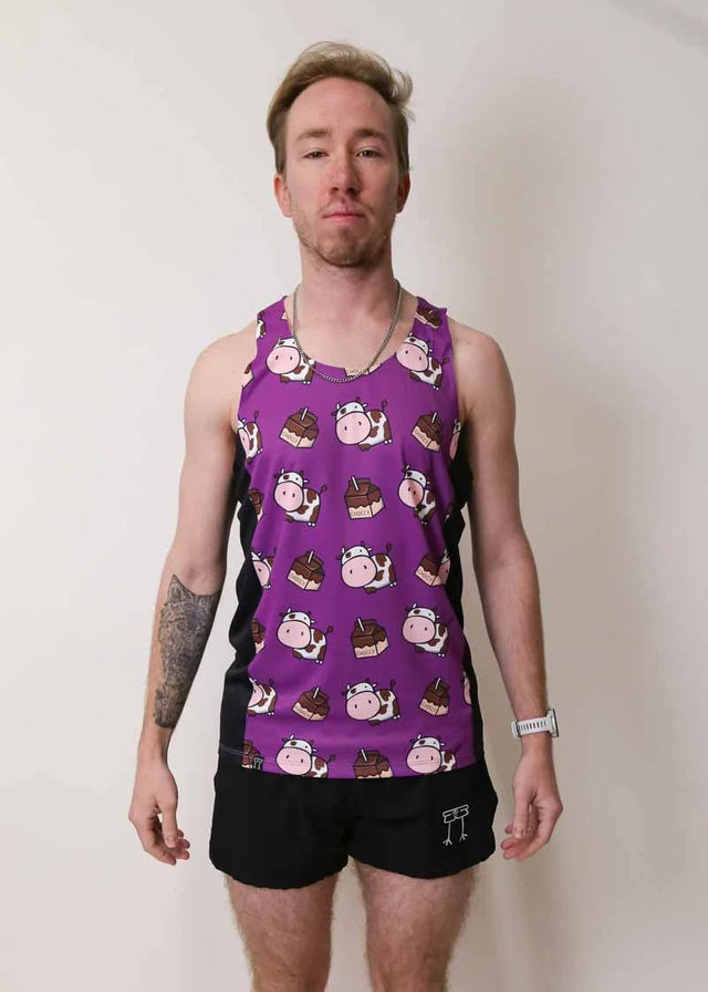 Men's Choccy Cows SP Performance Singlet (Purple) XS S M L XL