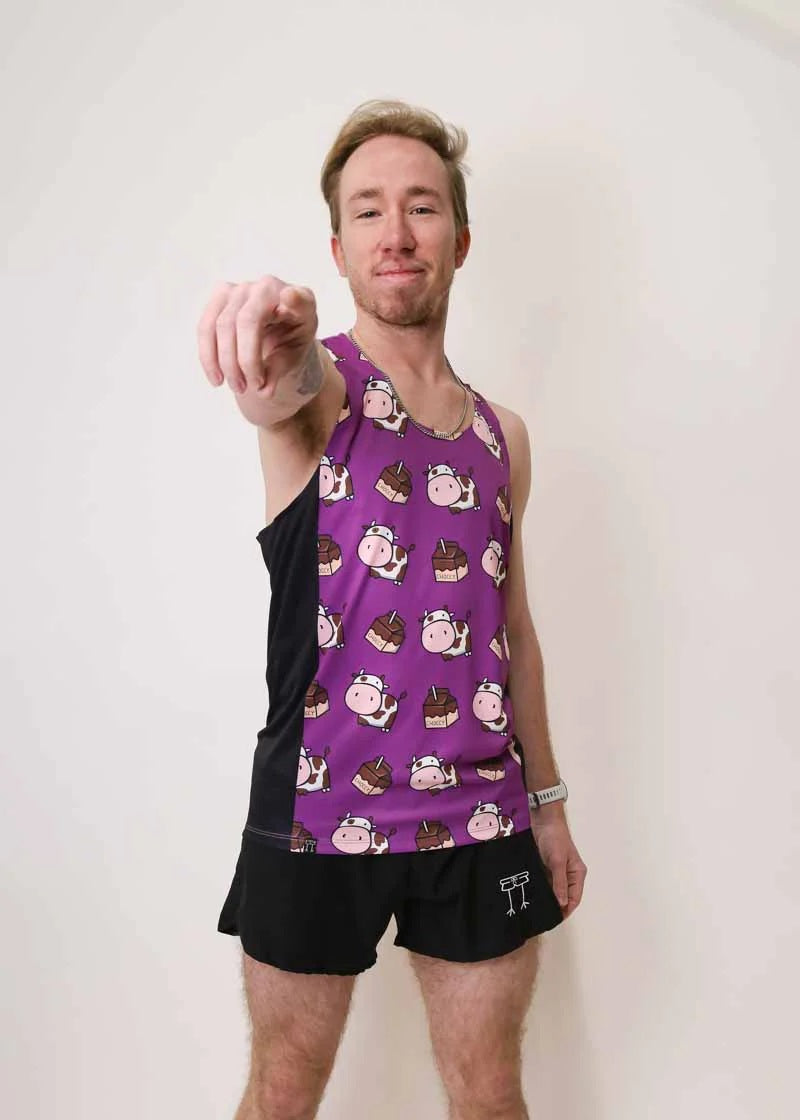 Men's Choccy Cows SP Performance Singlet (Purple) XS S M L XL