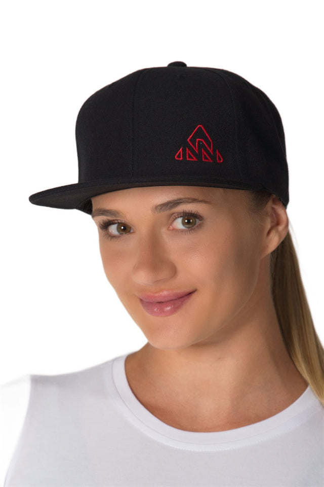Classic Cap Black/Red Mountain Logo - Unisex