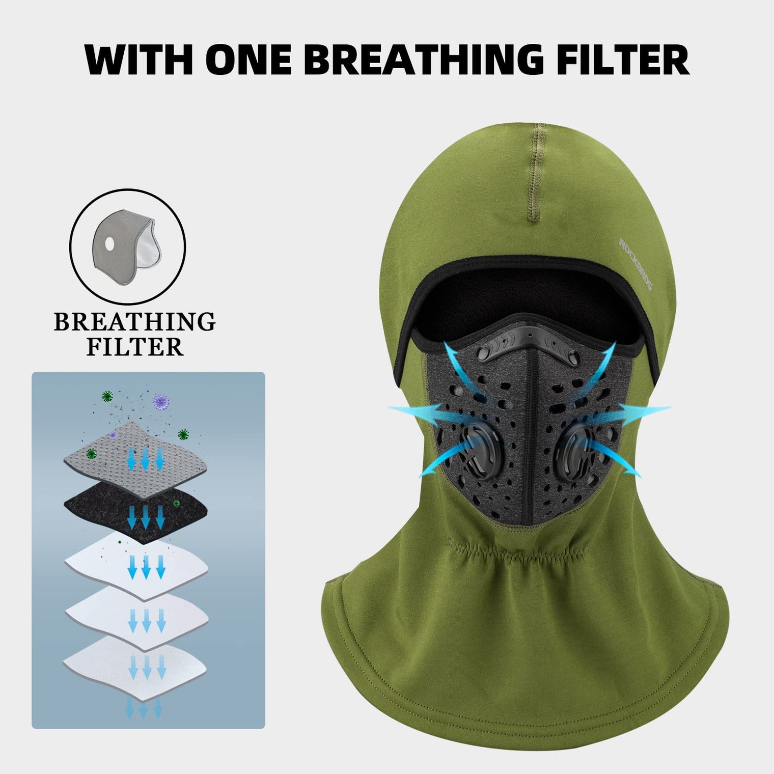 ROCKBROS Ski Mask Balaclava Winter Mask for Men Baclava Cold Weather Thermal