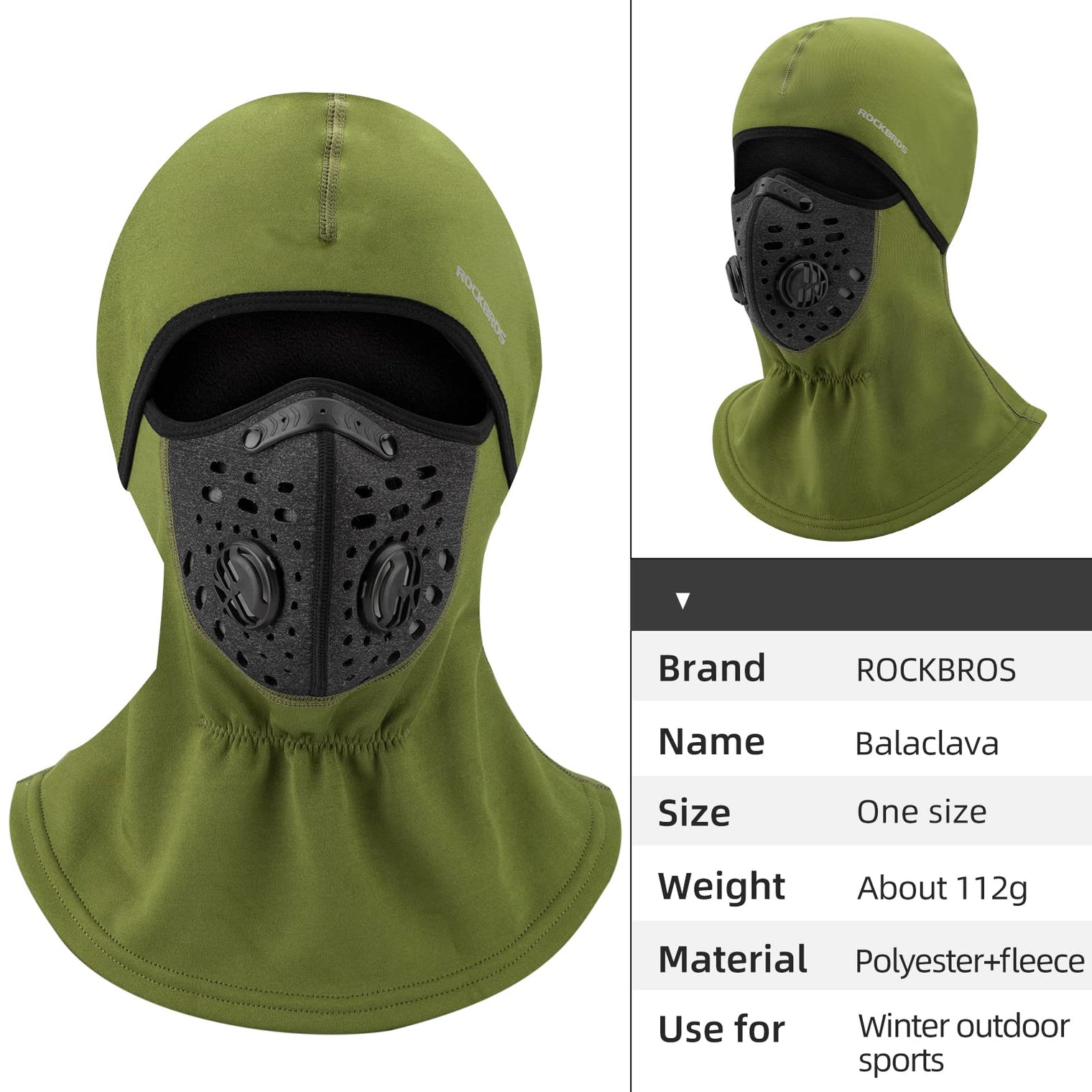 ROCKBROS Ski Mask Balaclava Winter Mask for Men Baclava Cold Weather Thermal