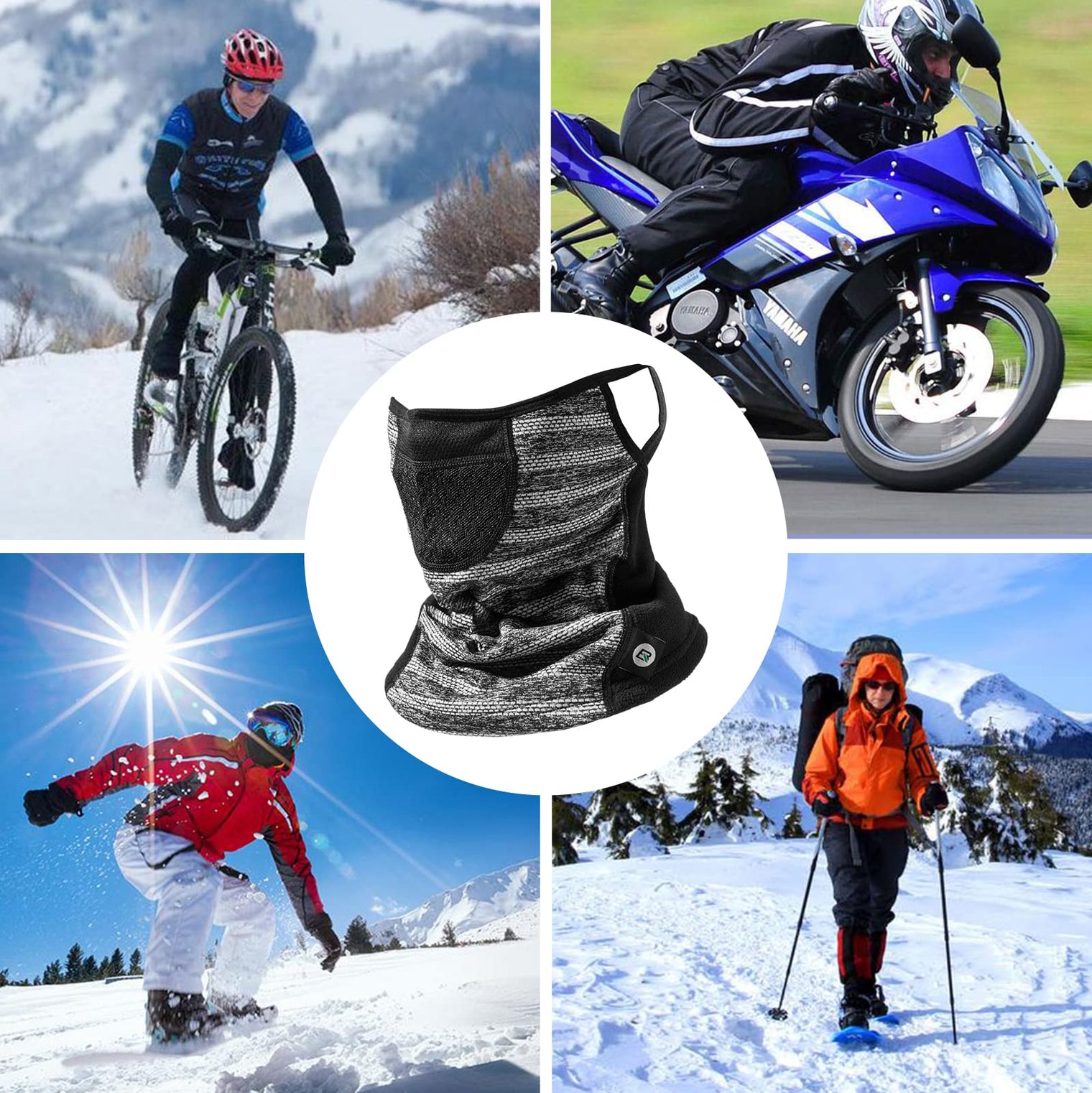 ROCKBROS Winter Neck Gaiter Warmer with Ear Loops Cold Weather