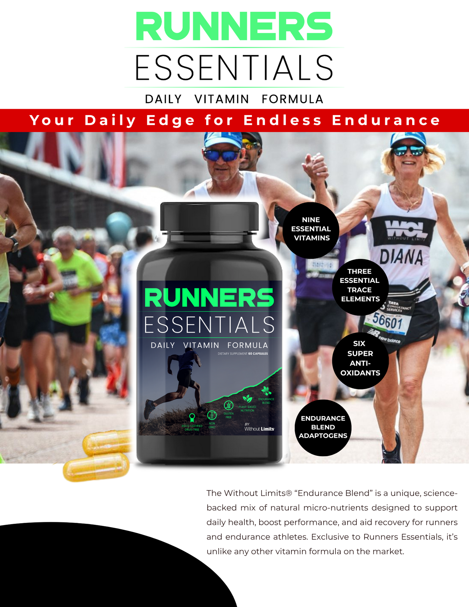 Runners Essentials Daily Vitamin Formula • 3 Month Supply