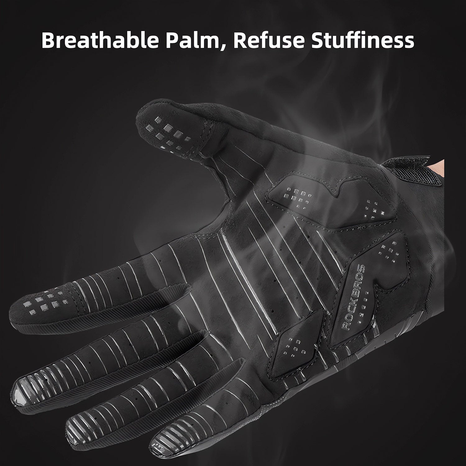 ROCKBROS Winter Windproof Silicone Full-Finger Cycling Gloves