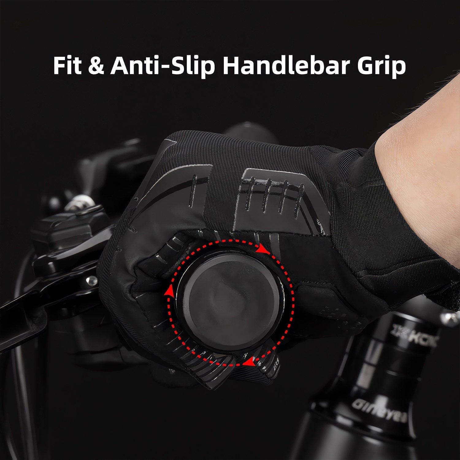 ROCKBROS Winter Windproof Silicone Full-Finger Cycling Gloves