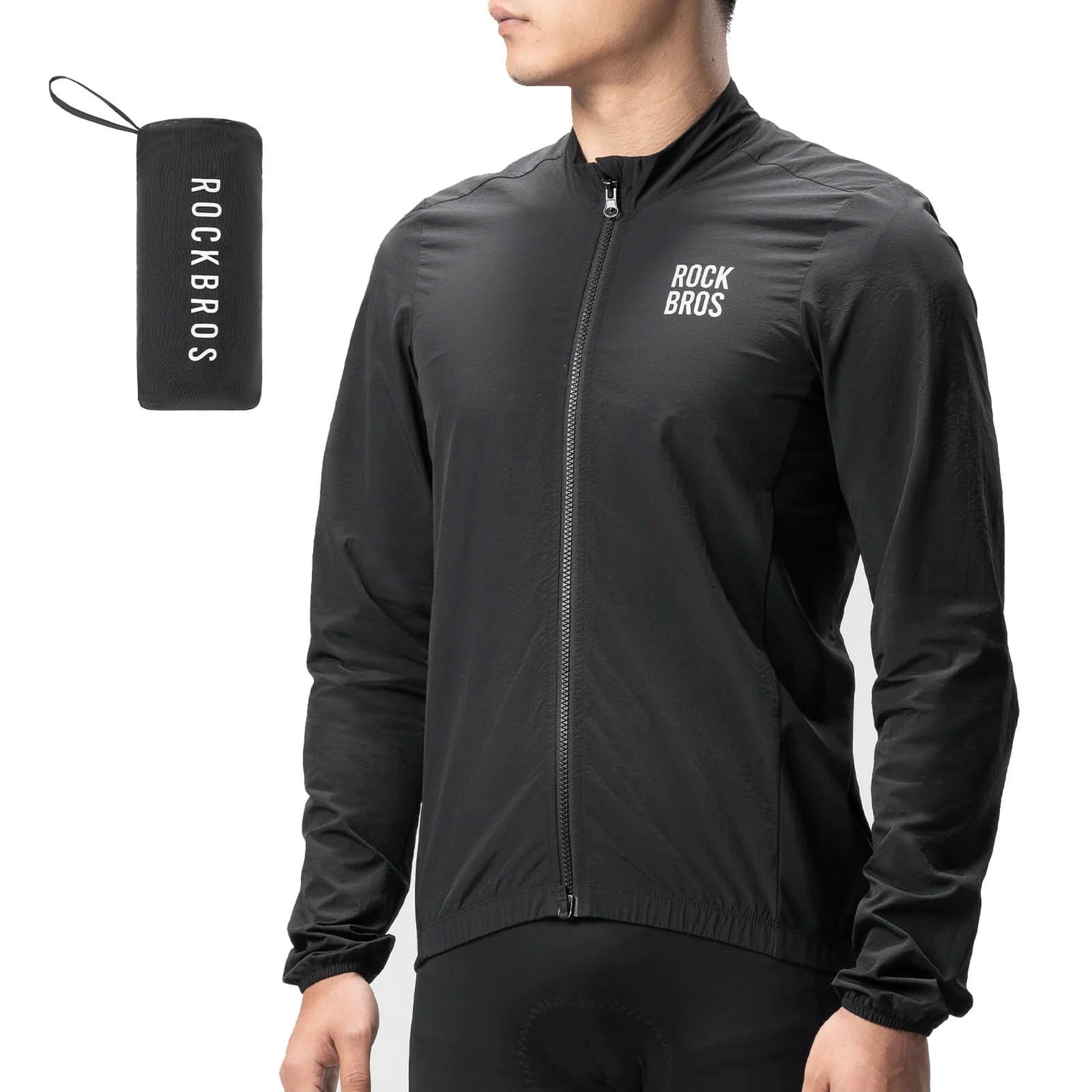 Cycling Windbreaker Jacket Foldable Long-Seeved