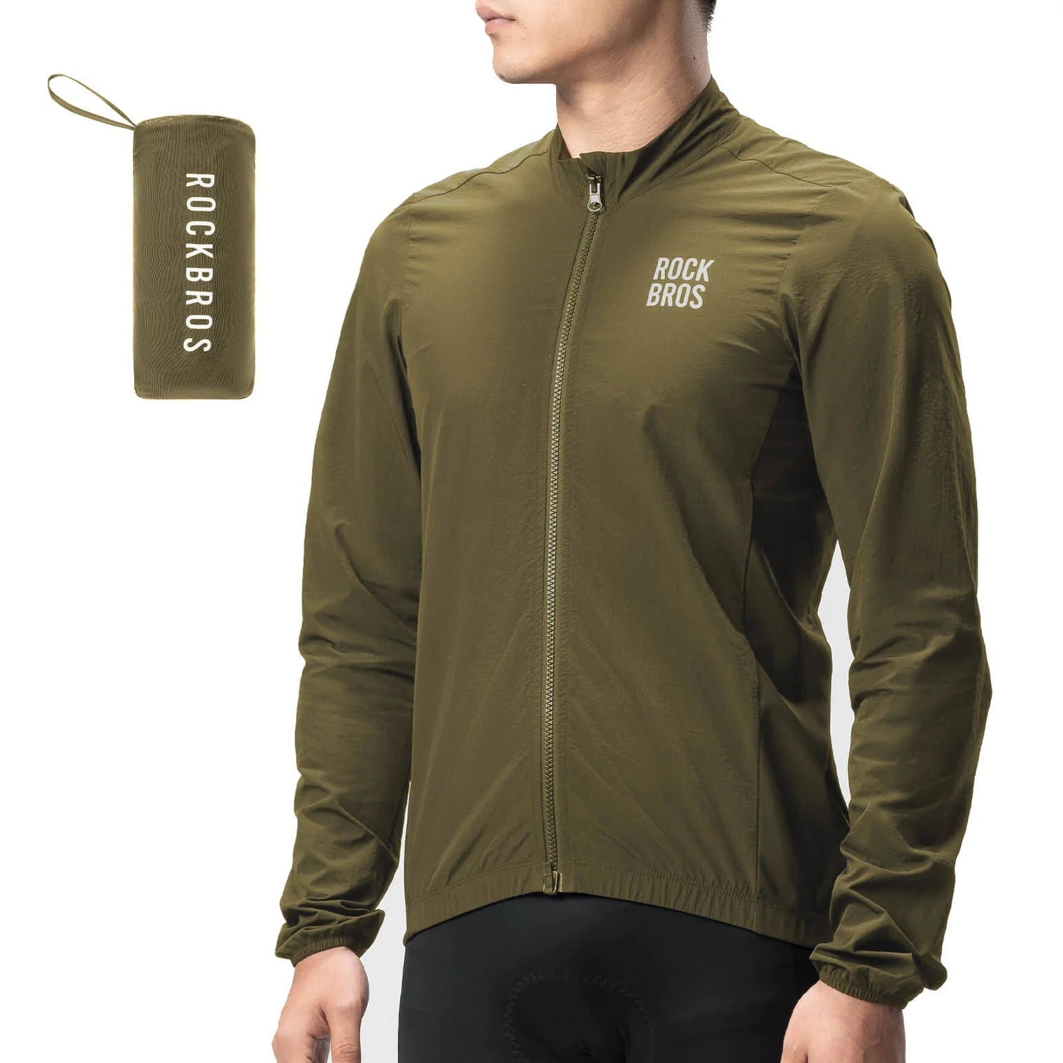Cycling Windbreaker Jacket Foldable Long-Seeved