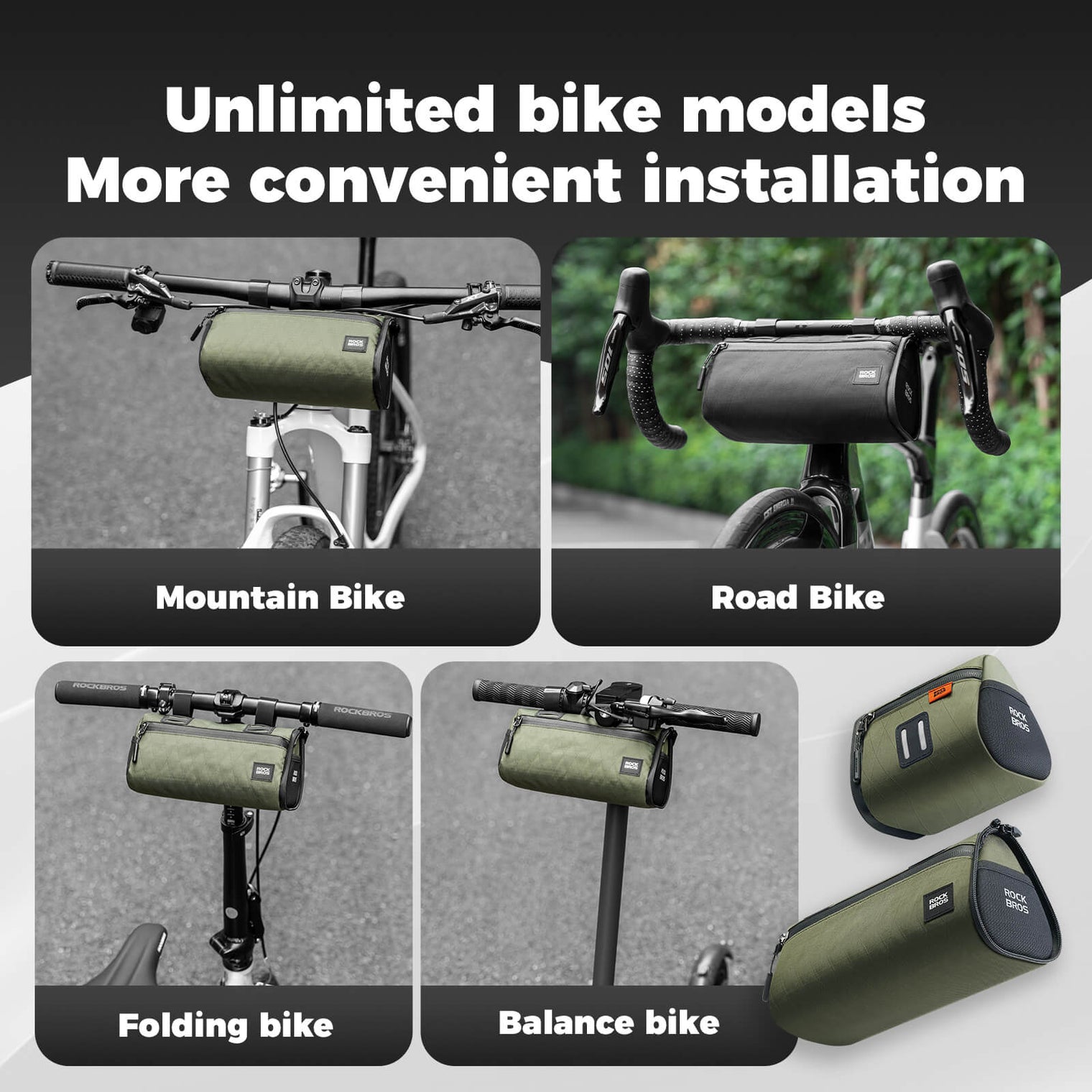 ROCKBROS Versatile 2 in 1 Bike Bag Waterproof Handlebar Bag With Shoulder Strap