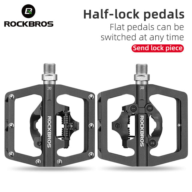 Multi-Function Clipless Flat Bike Pedals in Black (Pair)